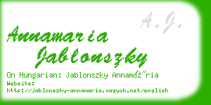 annamaria jablonszky business card